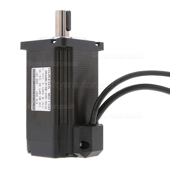 300W 24V/48V Brushless DC Motor & BLDC Driver Kit OK60BLS108-430-30J5+OK3BL30ZR 95.55Ncm 3000RPM 3 Phase